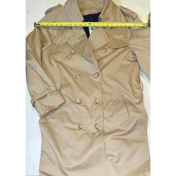 VTG London Fog Trench Coat Women’s 18 R (Fits L/XL 14-16) Classic Tan Long Coat - Picture 3 of 12